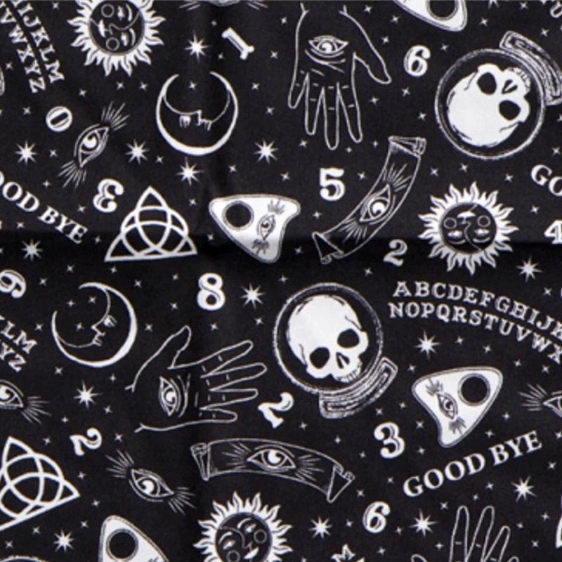 3pc Skull & Bones Halloween Ouija Board TWIN Sheet Set Psychic Palm Celestial