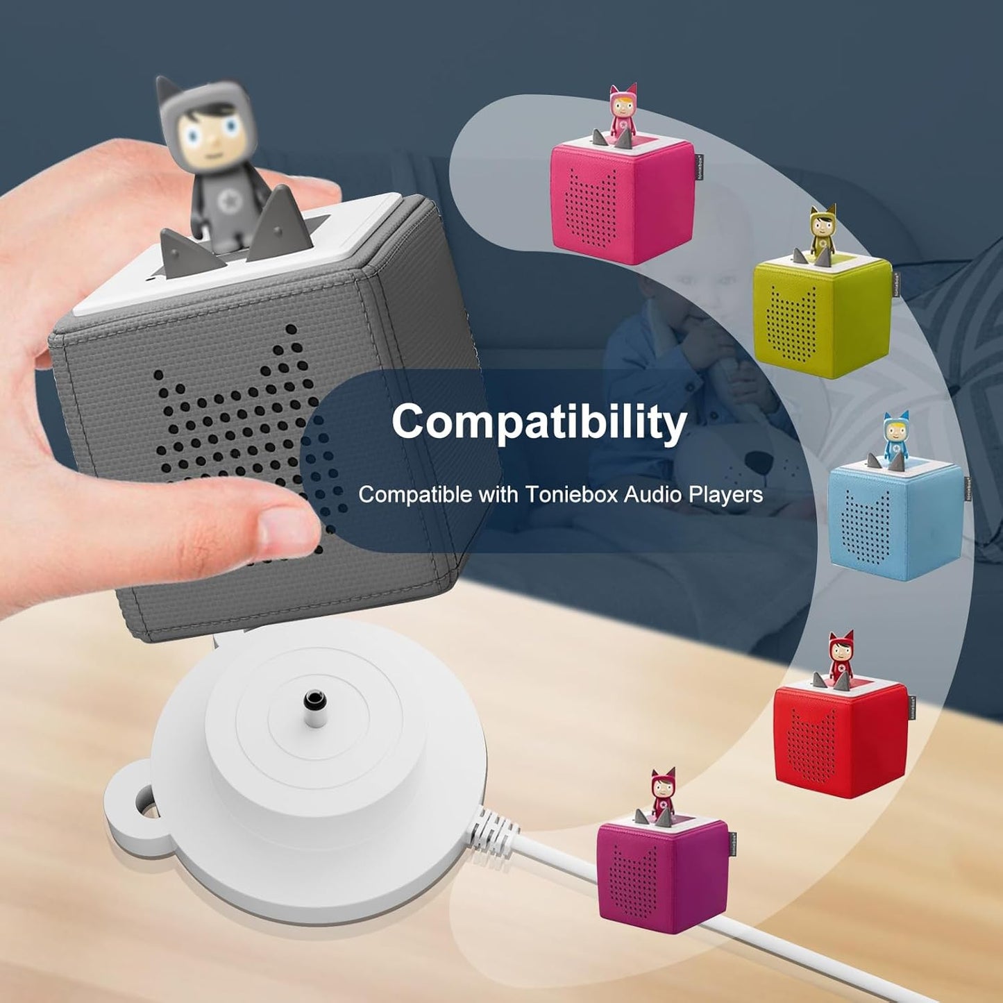 USB Replacment Charger Tonies Toniebox 1 Tonie Box Charging Base Station Power Cord