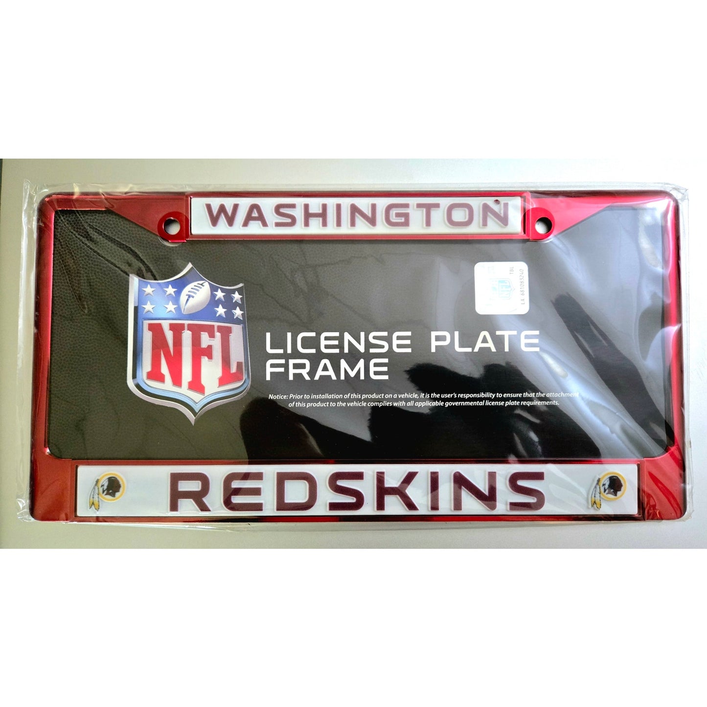 RARE Original Washington Redskins License Plate Frame Car or Truck - New!