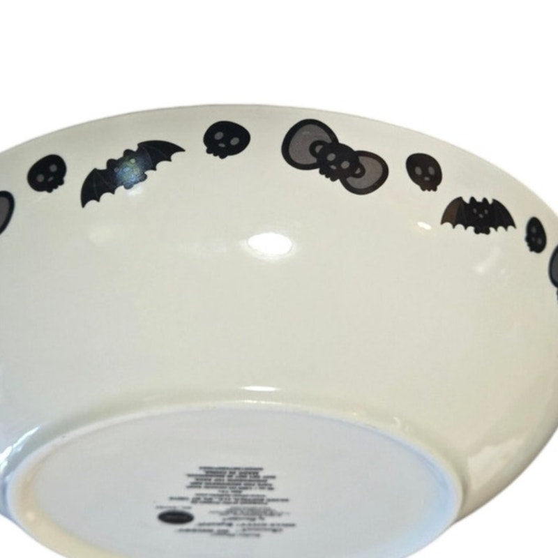 Sanrio Hello Kitty And Friends 46oz Halloween Skeleton & Bats Ceramic Bowl 9"