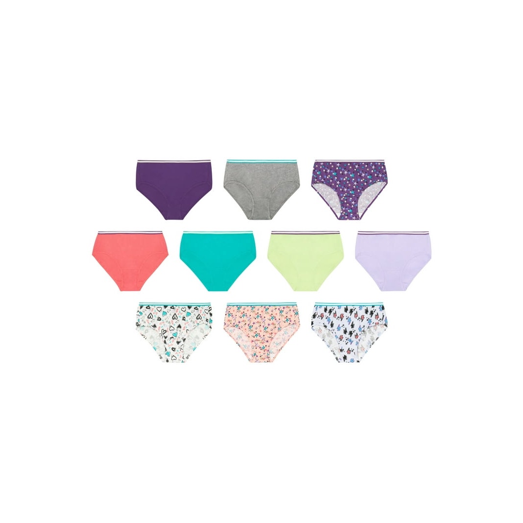 Hanes Girls' Size 4 Tagless Super Soft Cotton Brief Underwear 10 Pack