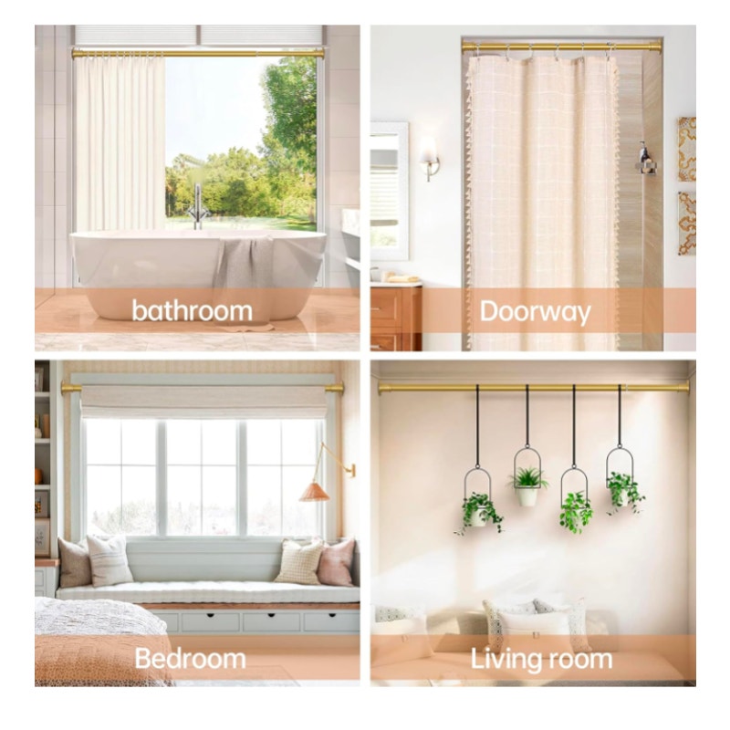 Tension Shower Curtain Rod Adjustable 18-64 Inch