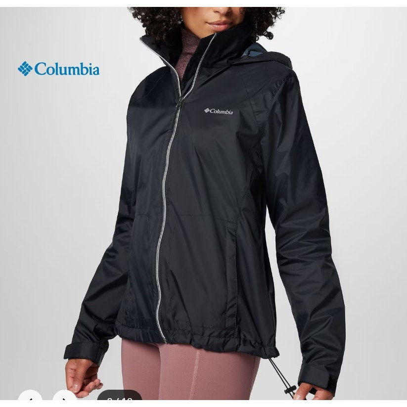Columbia Women's Switchback™ IV Jacket Rain Size M Medium Black Packable Omni-Shield