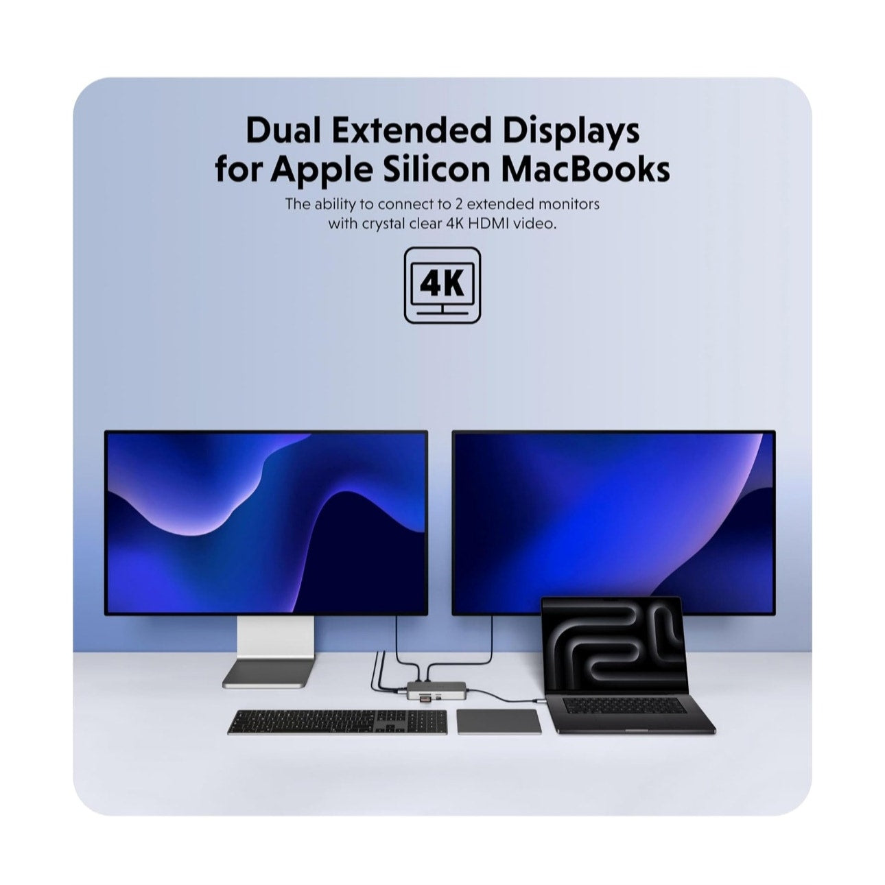 HyperDrive 4K Dual HDMI USB C Hub M1 MacBook/Windows/Chromebook