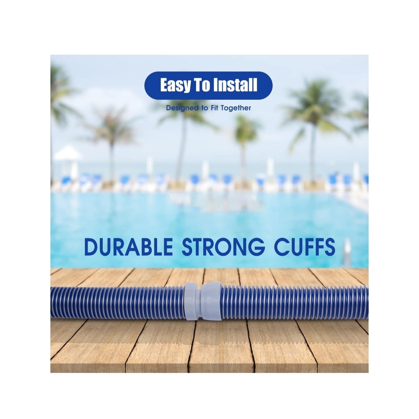 NEW Professional Swimming Pool Vacuum Cleaner Hose 1.5” 8 Piece Hoses