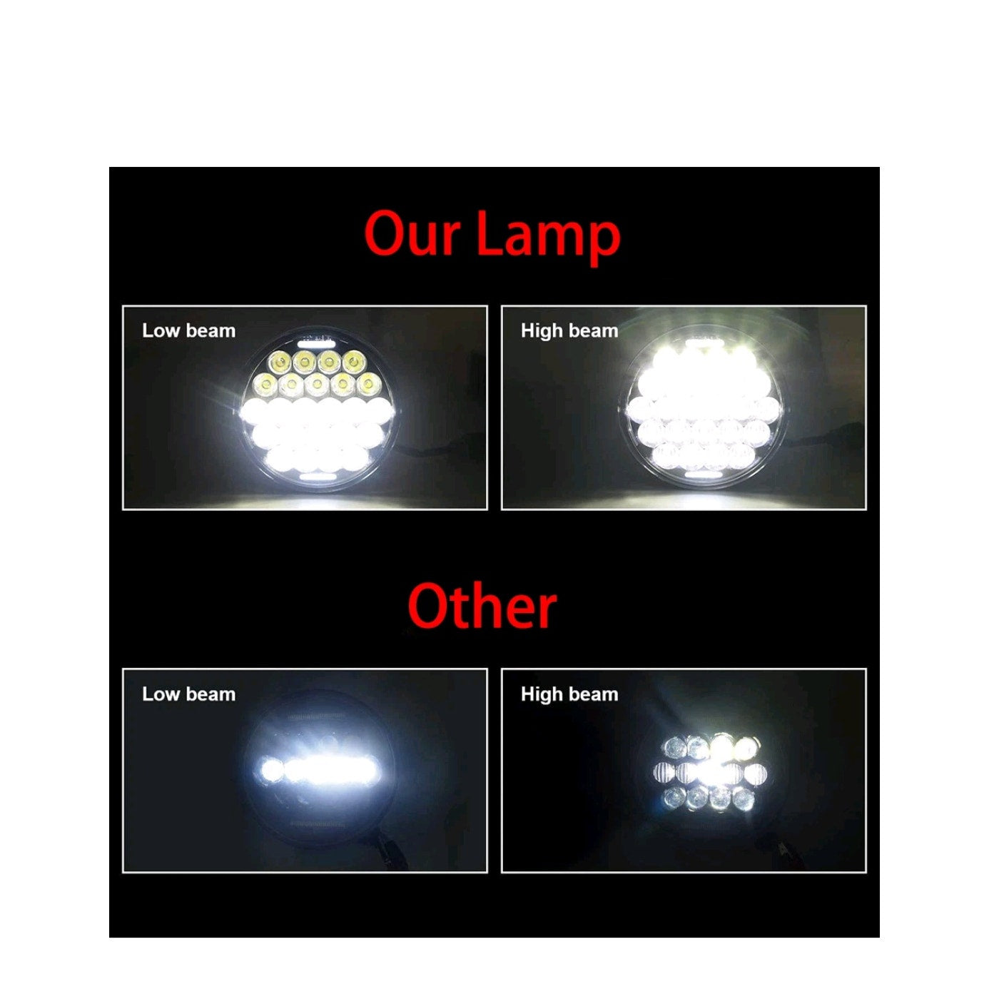 5-3/4 Motorcycle LED Headlight 5.75" H4 Socket light