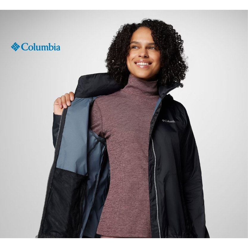 Columbia Women's Switchback™ IV Jacket Rain Size M Medium Black Packable Omni-Shield