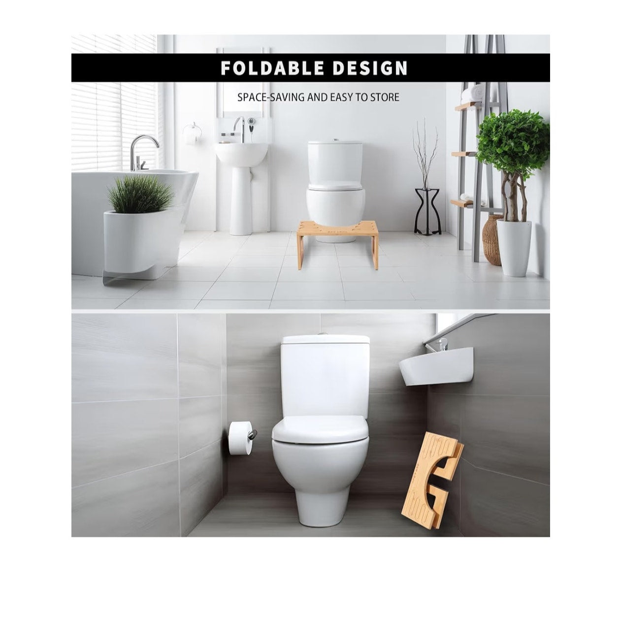 Bamboo Toilet Stool, Squatty Potty for Adults and Kids