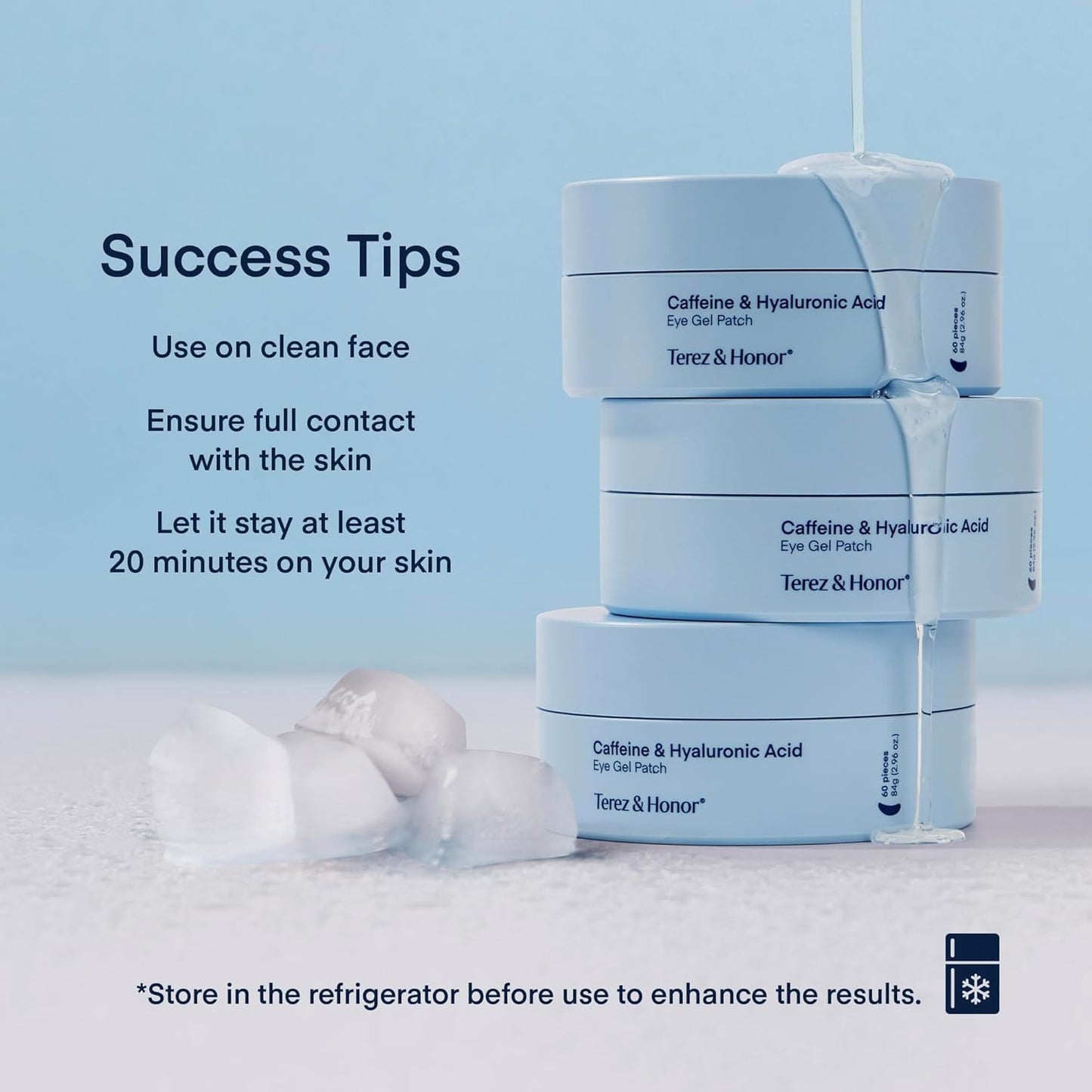 Under Eye Gel Patches w/ Caffeine Hyaluronic Acid Niacinamide Undereye Korea