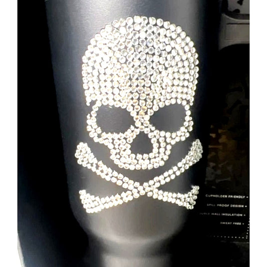 Hydrapeak Limited Edition Skull & Bones Bling 40oz Travel Mug w/ Straw Insulated Halloween