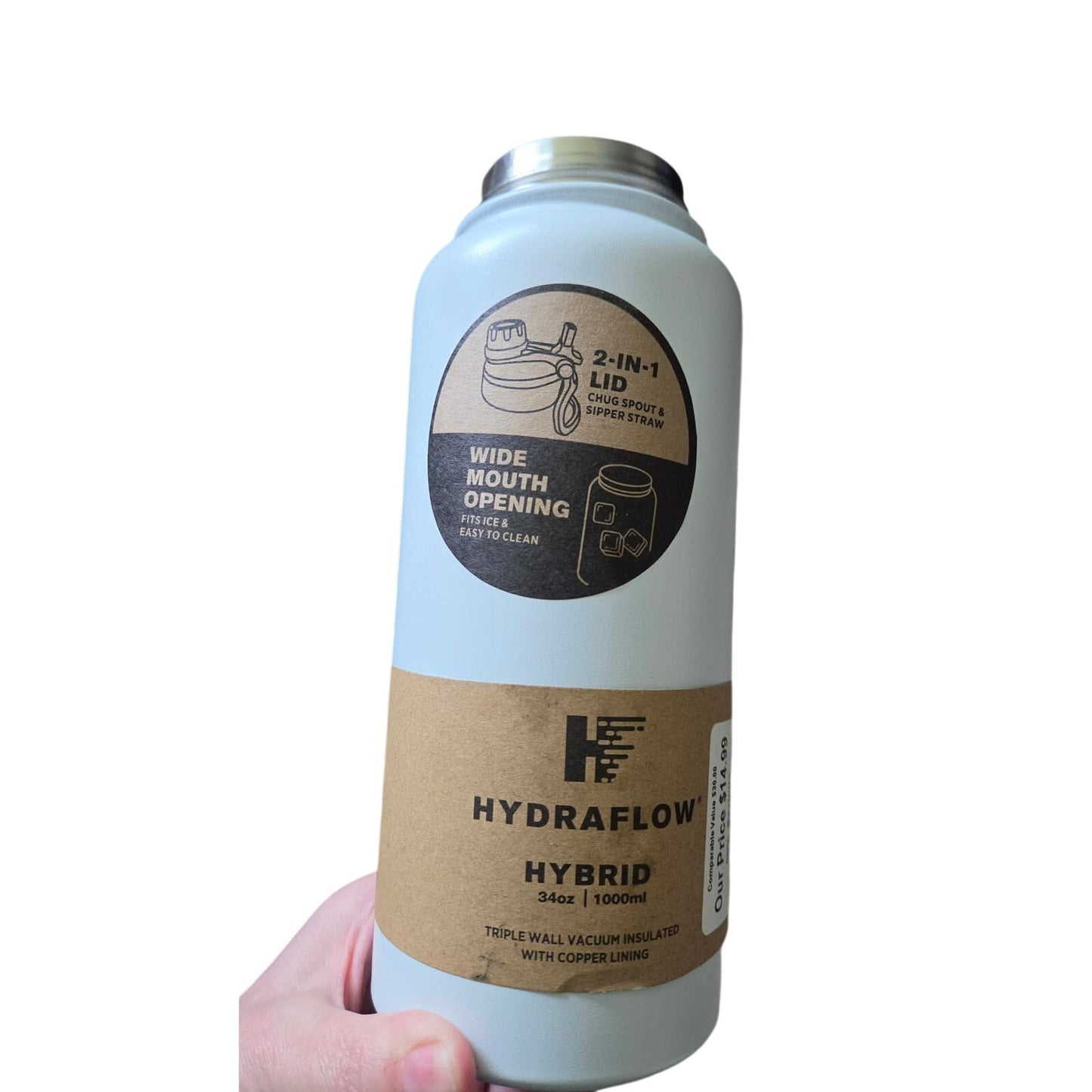 Hydraflow Hybrid 34oz Insulated Stainless Steel Insulated Tumbler No Lid