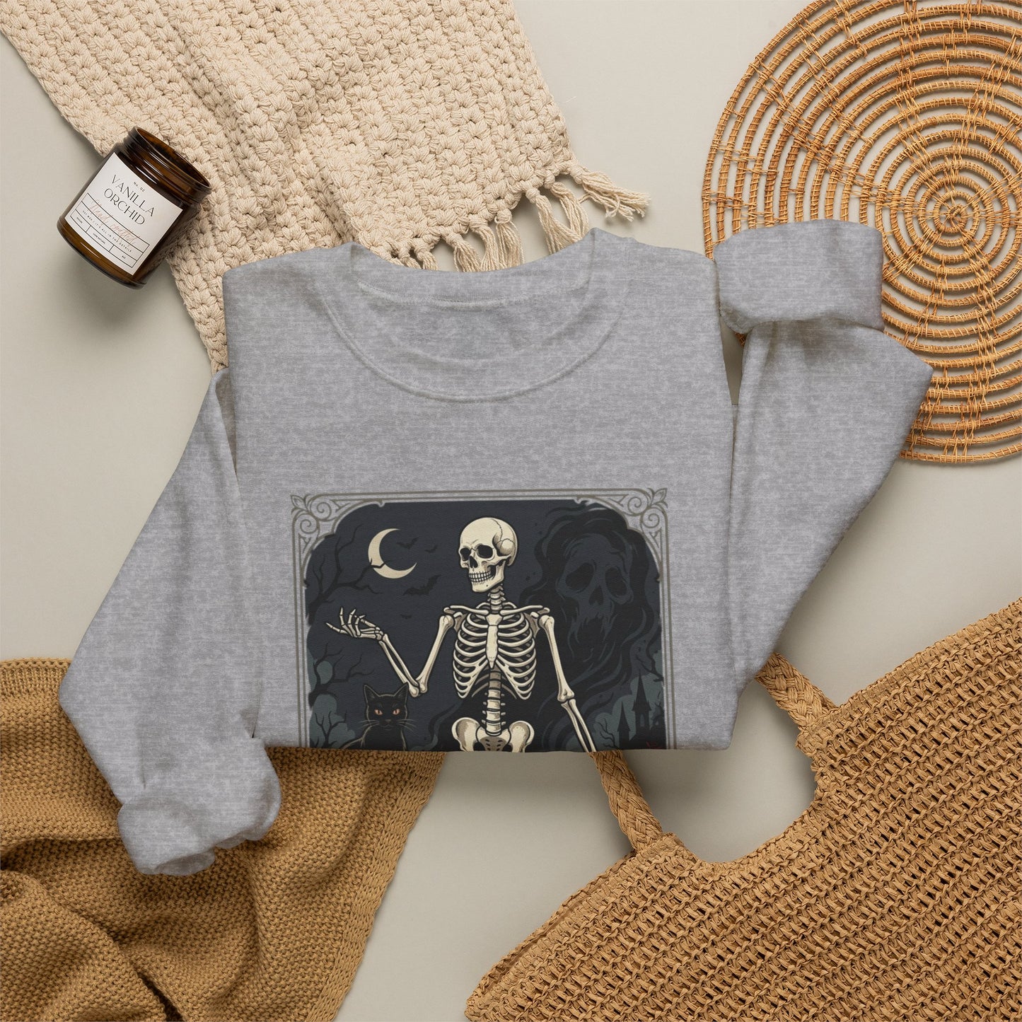 Skeleton Vintage Art Crewneck Sweatshirt