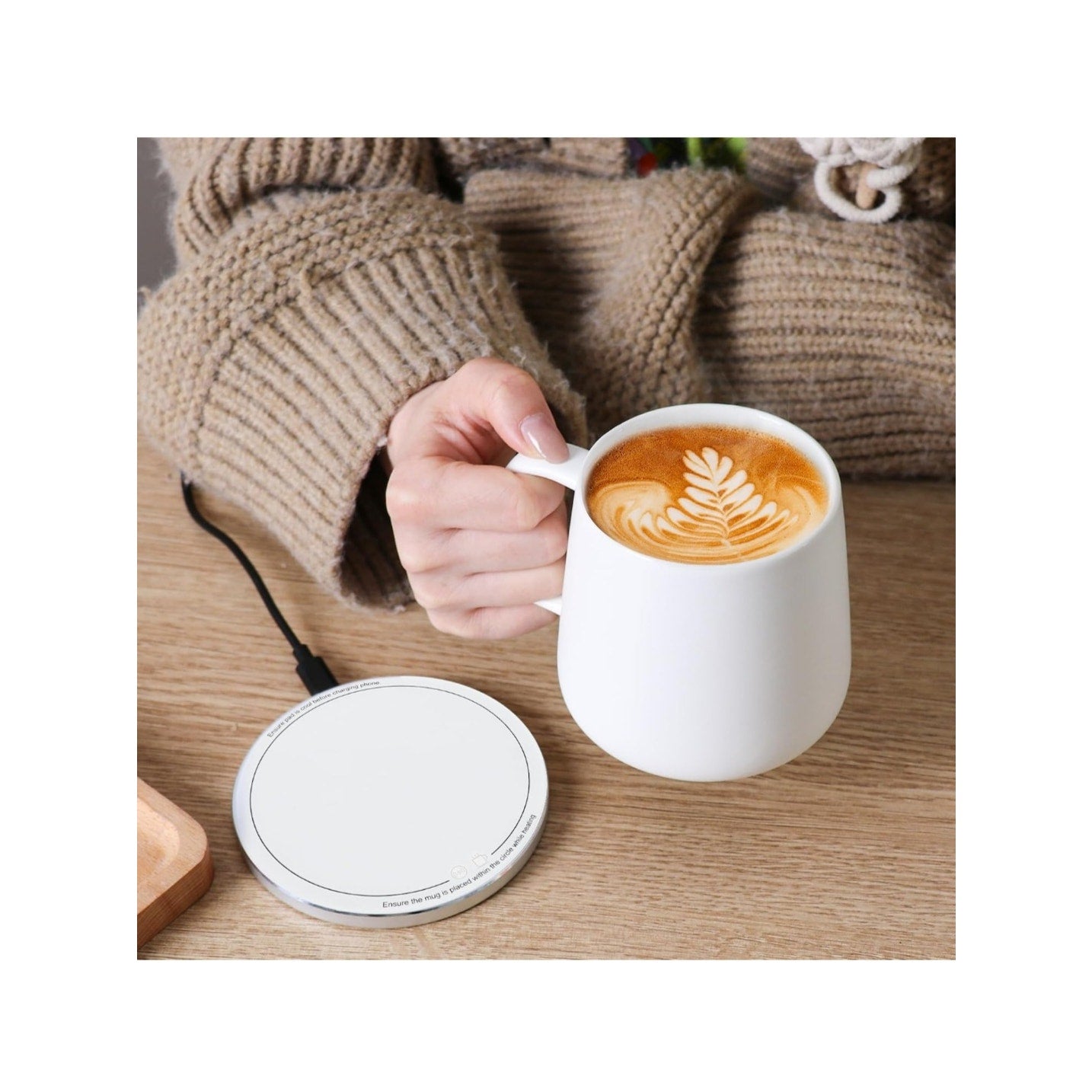 Coffee Cup Mug Warmer Set Smart Constant Temperature 131°F  Wireless Charging 12.8 oz