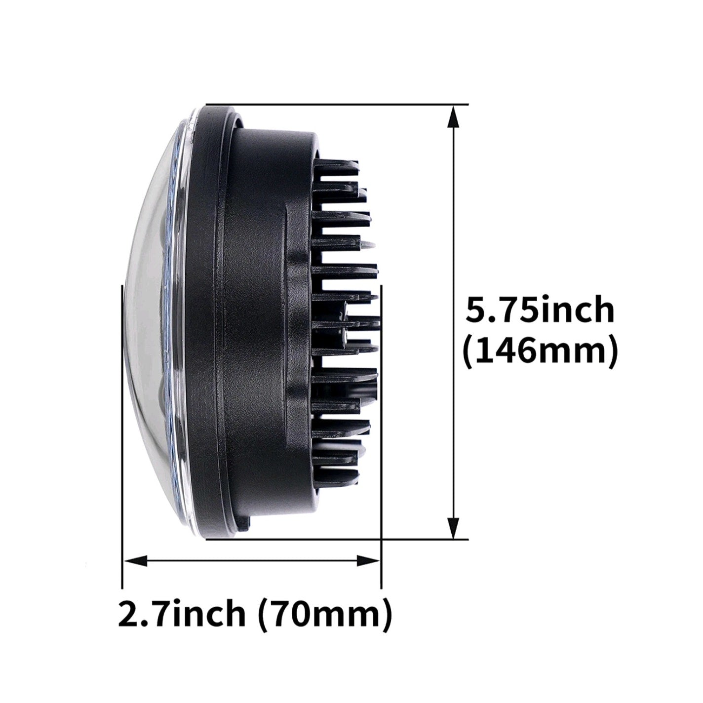5-3/4 Motorcycle LED Headlight 5.75" H4 Socket light