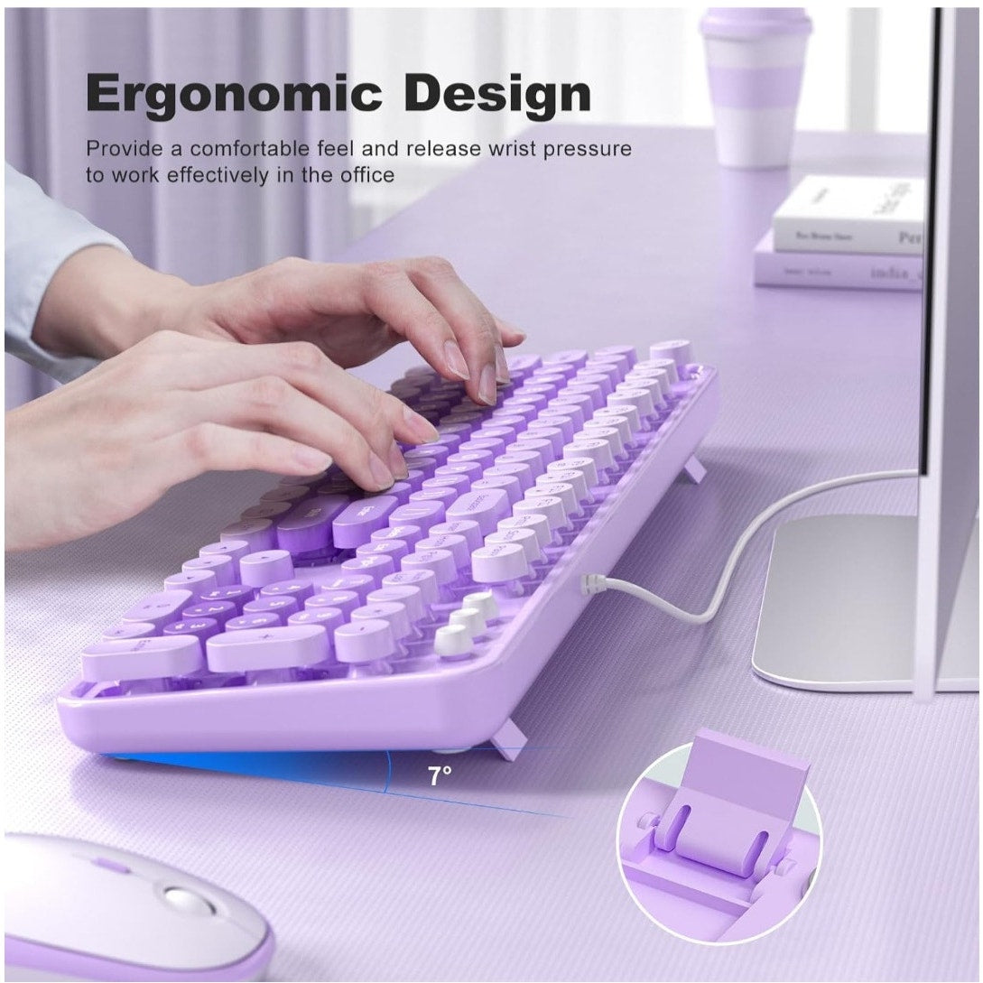 New Purple Large Print Keyboard USB Wired