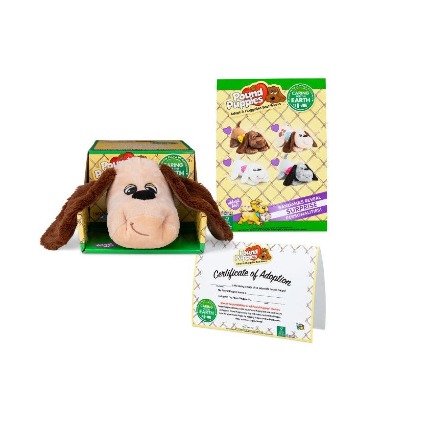 New Pound Puppies Plush Dog in box Adoption Certificate