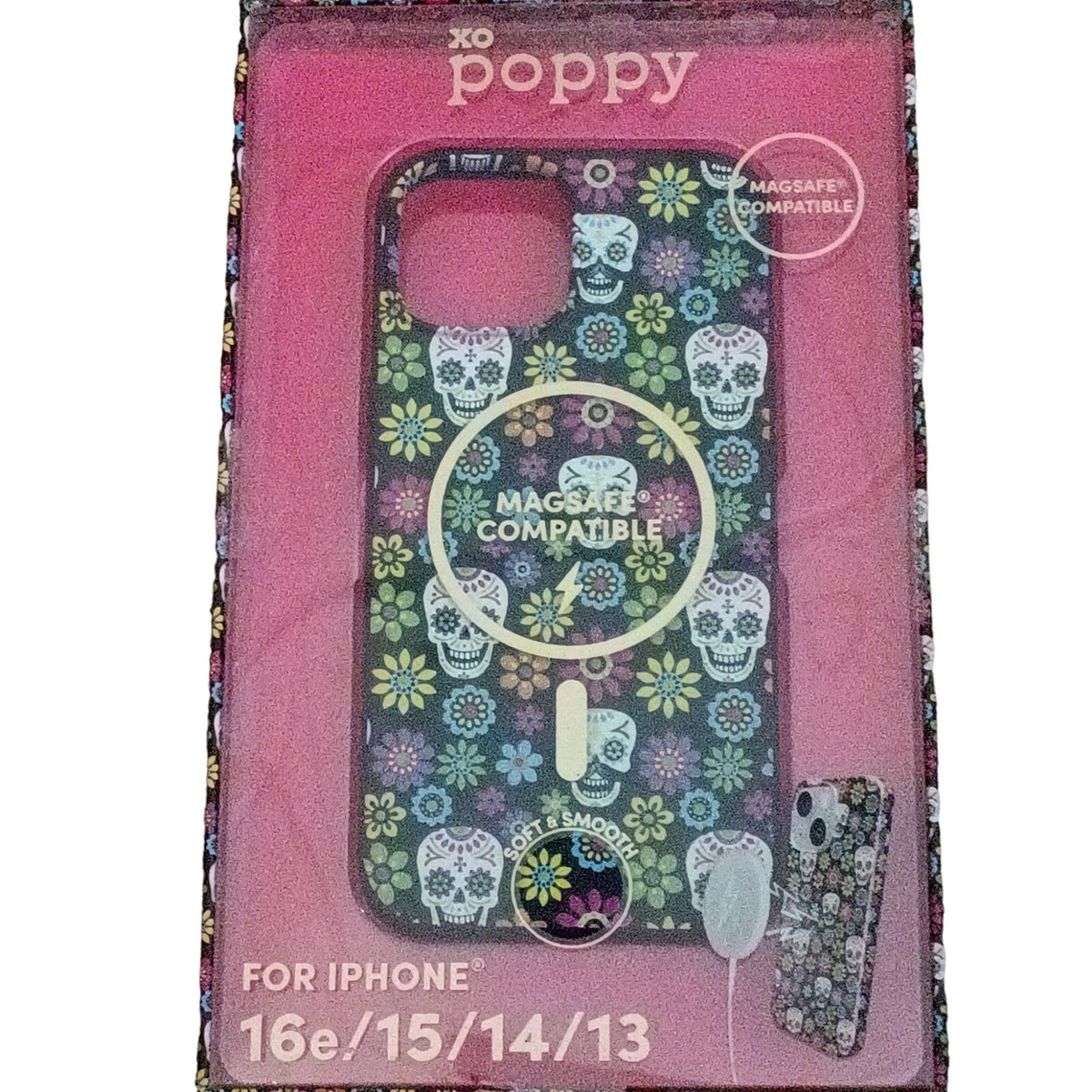 Halloween Phone Case Compatible w/ iPhone 13/14/15/16e Dia De Los Muertos Sugar Skull