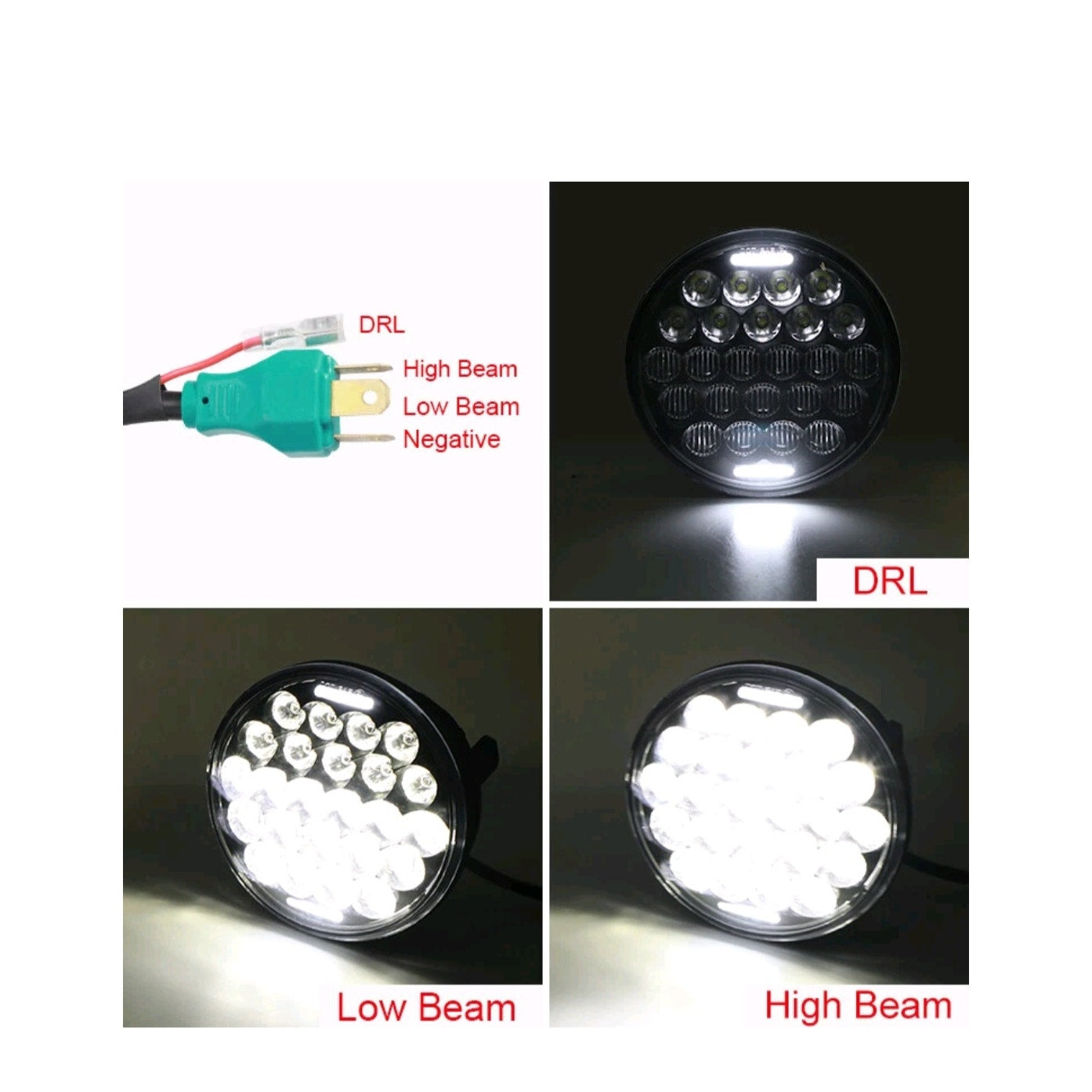 5-3/4 Motorcycle LED Headlight 5.75" H4 Socket light