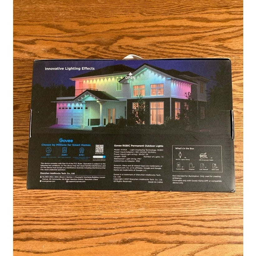 Govee RGBIC Permanent Outdoor Lights - LED 100 ft (H705A) WHITE works w Alexa