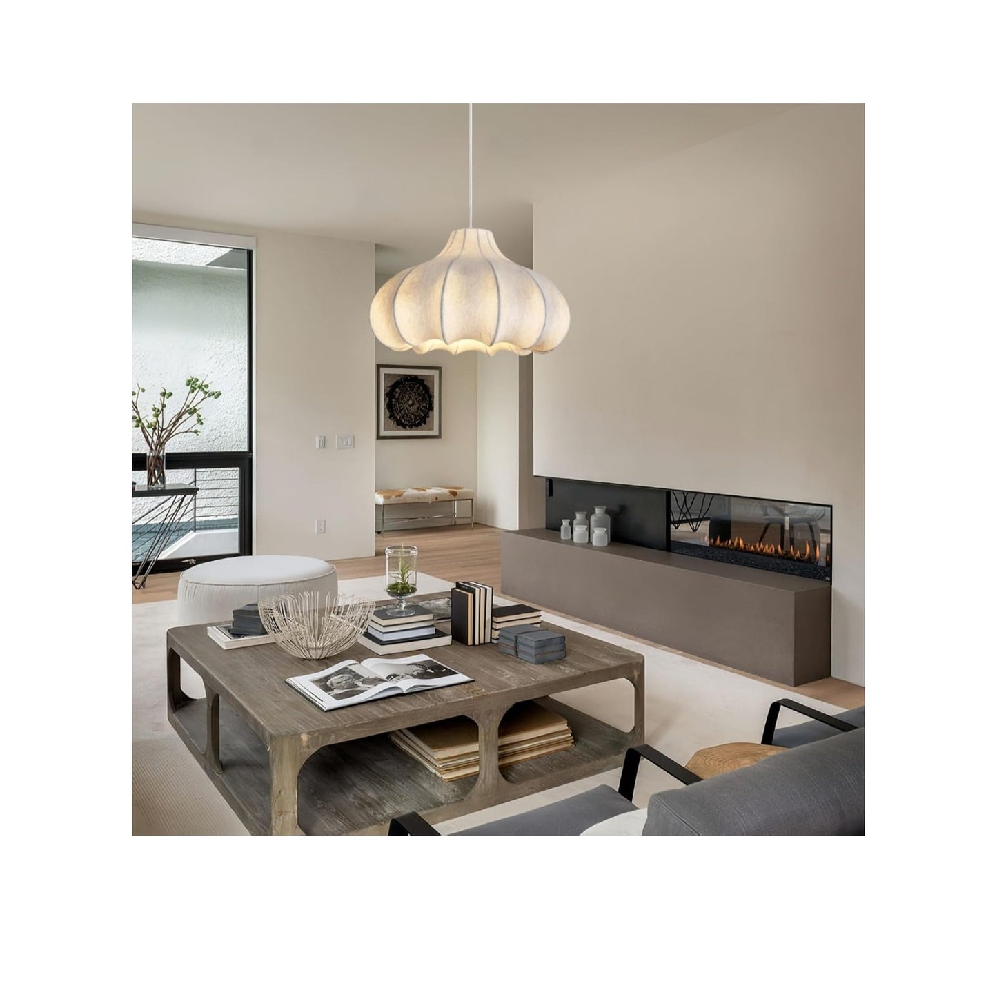 New Silk 15-inch Modern Pendant Light Fixture Unique
