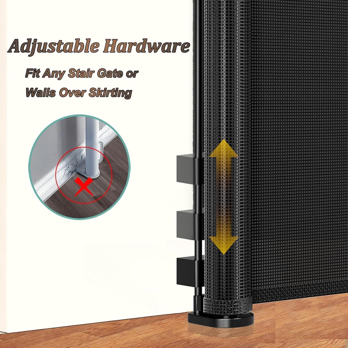 New Retractable Baby / Pet Gate Extra Wide Reinforced 34" x 200" Indoor Outdoor 16FT Garage Gate