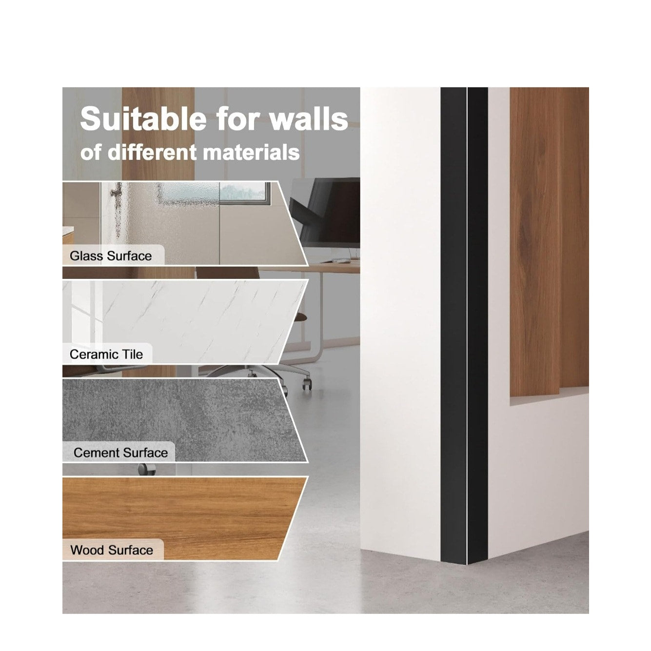 New 45" Black Metal Corner Protectors SET OF 4, Aluminum