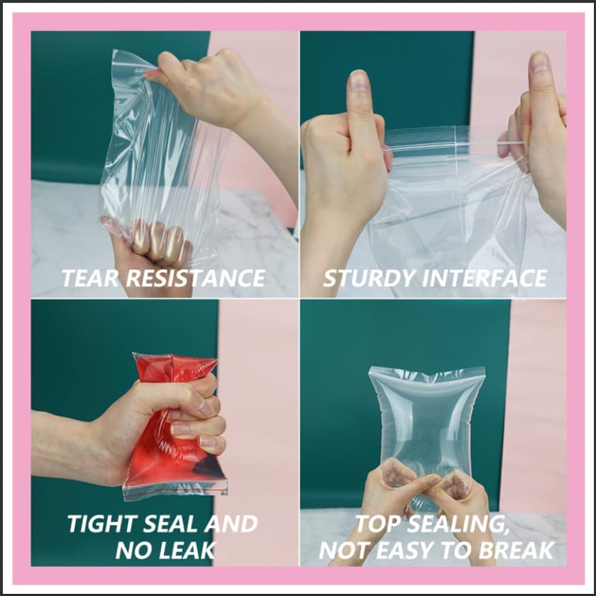 100 Ct 14" x 20" Large Clear Zip Top Bags Reclosable Zipper Plastic Poly Bags