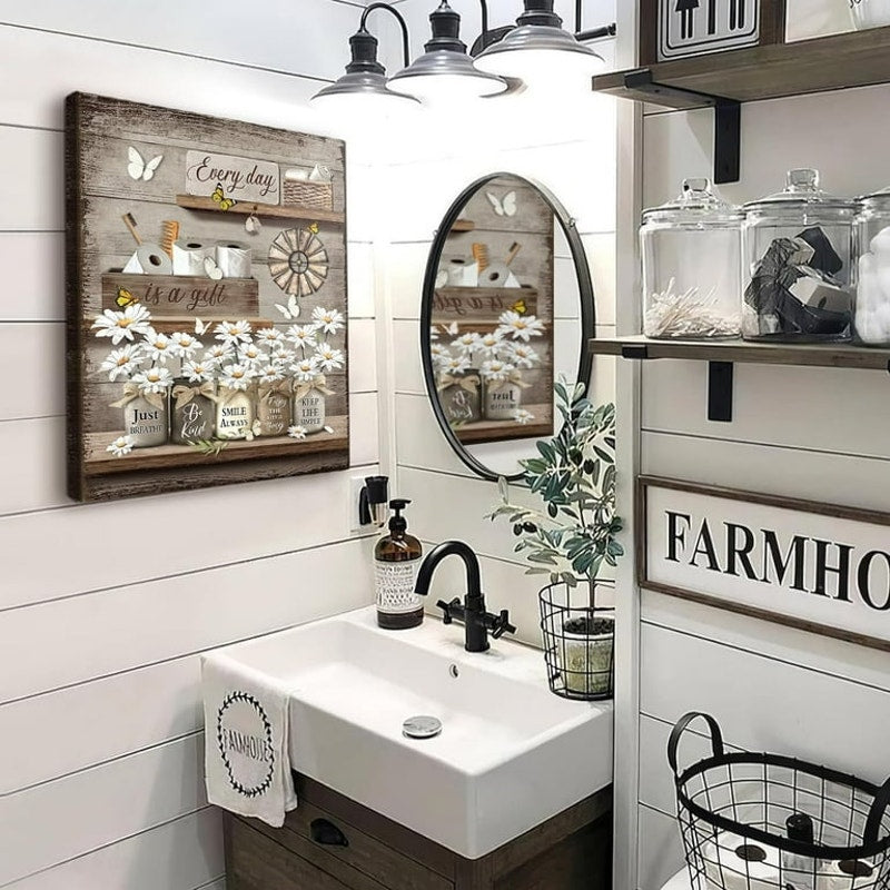 Rustic Daisy Wall Canvas picture 12x16