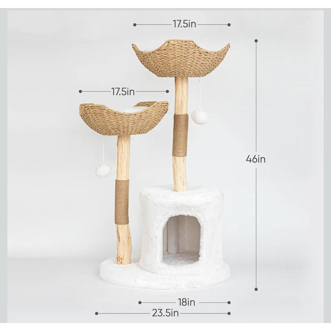 NEW Cat Tree Tower Condo 46 inch Modern Cat Tree for Large Cats w/ Baskets