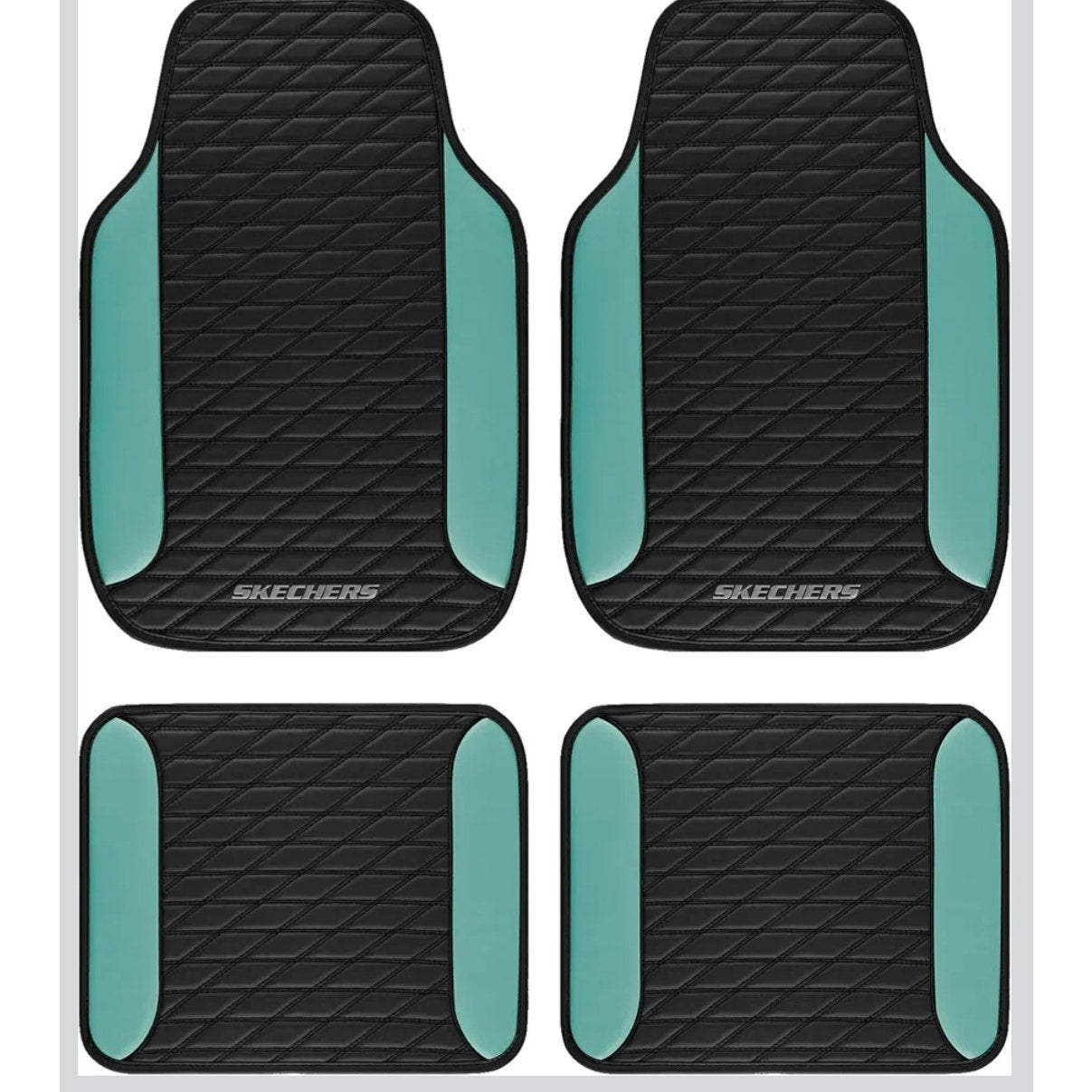 Skechers Leather Car Floor Mats Anti-Slip Pad Universal Waterproof 4pc