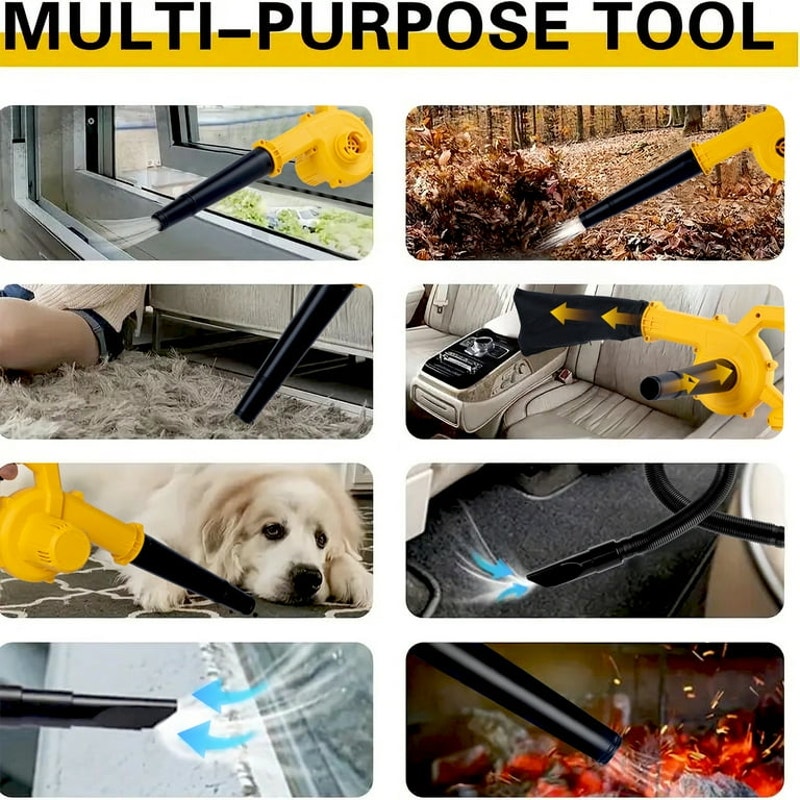 21V Cordless Leaf Blower, Lightweight Electric Mini Air Blower with two 2.0Ah batteries