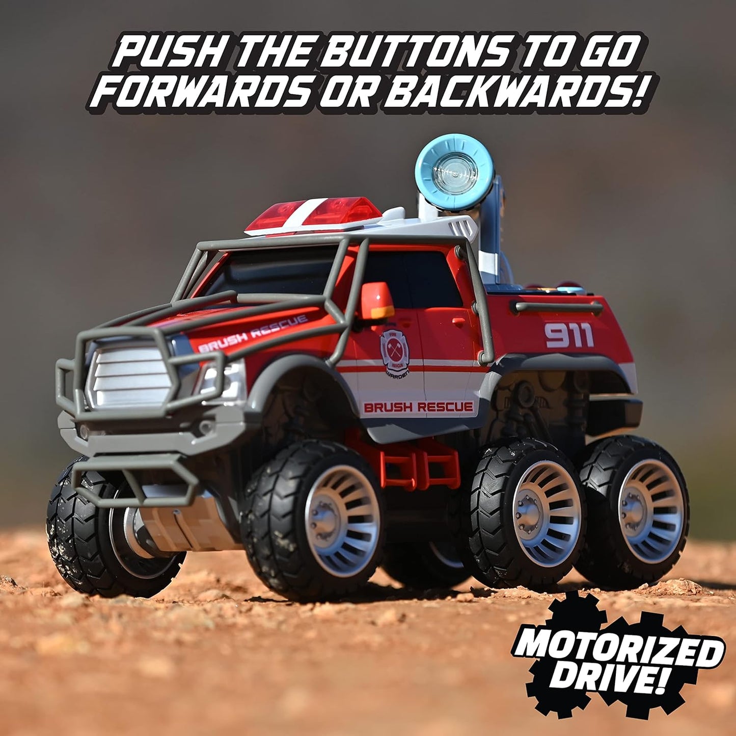 Maxx Action Fire Rescue Firetruck w/ Shooting Water Cannon Lights Sounds Motorized Drive