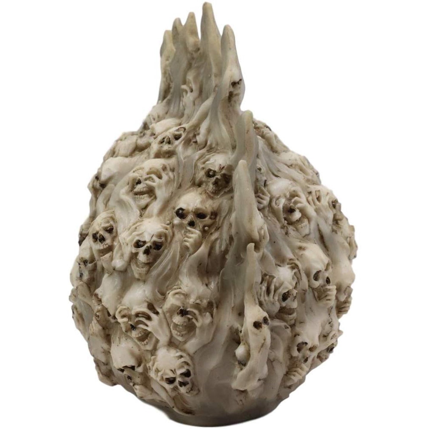 Ebros Large 8" Tall Ossuary Lost Souls Spirit Skull With Fire Mohawk Figurine