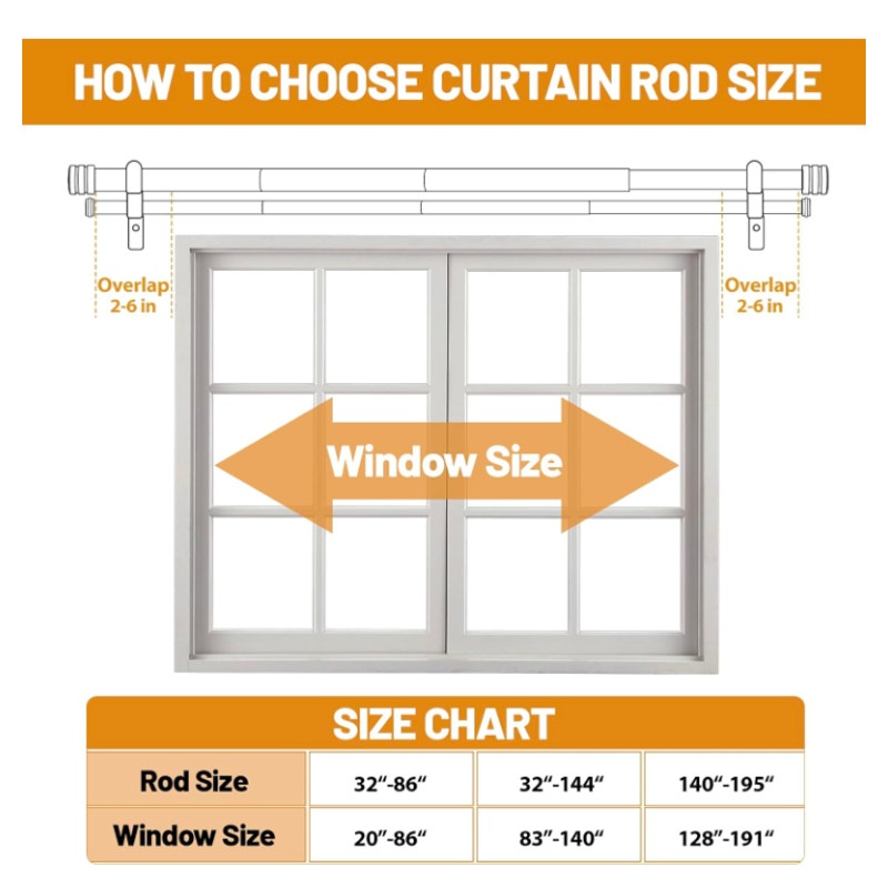 1 Inch Double Curtain Rods for Windows 32 to 144 Inch,