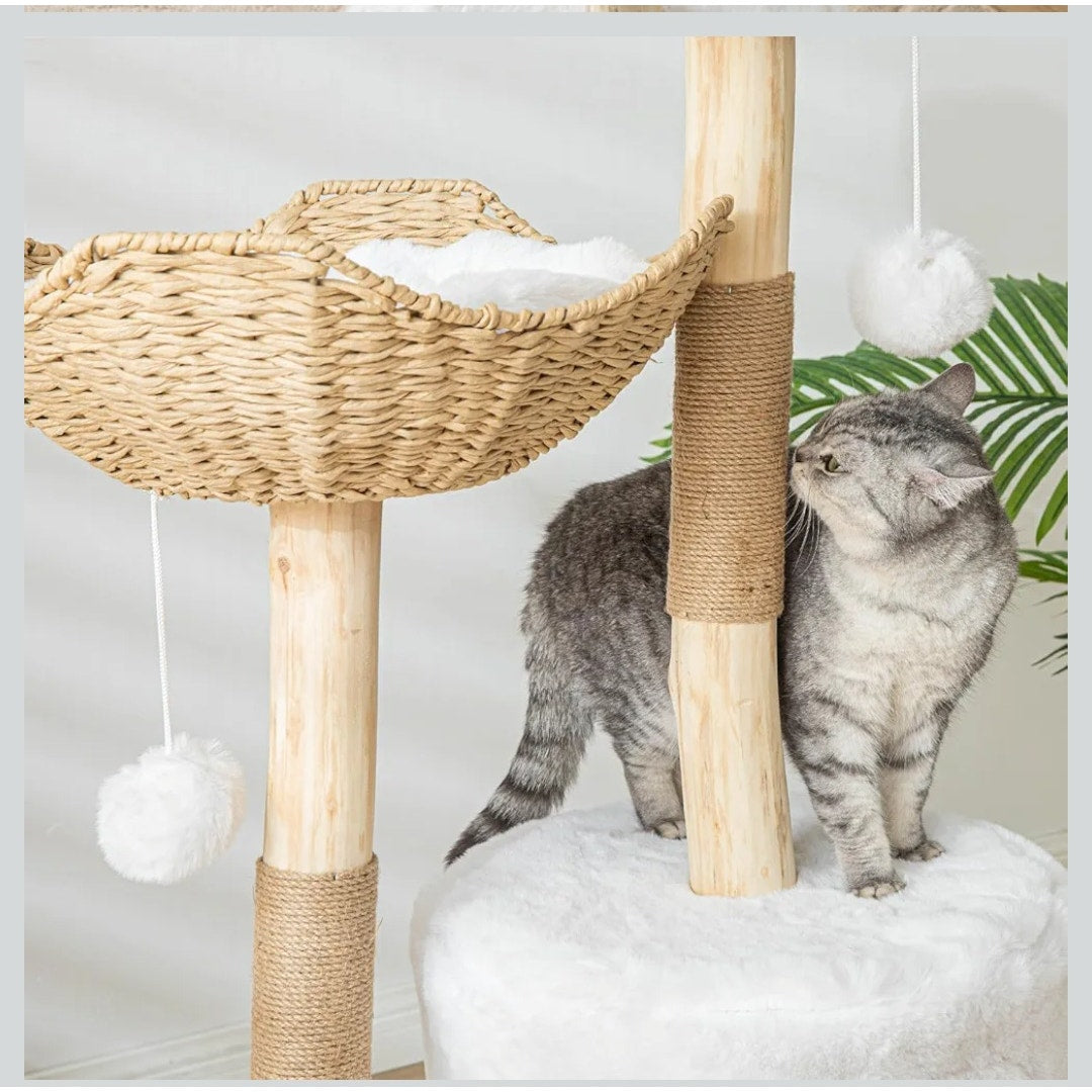NEW Cat Tree Tower Condo 46 inch Modern Cat Tree for Large Cats w/ Baskets