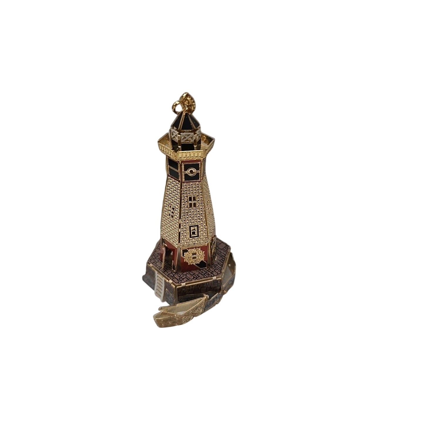 2004 BALDWIN NORTH ATLANTIC LIGHTHOUSE 77145.010 24KT GOLD FINISH BRASS ORNAMENT