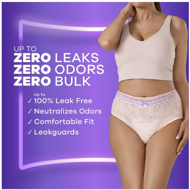 Always Rosy Womens Discreet Boutique Underwear Maximum Protection Large 76 Count -2 Packs of 38)