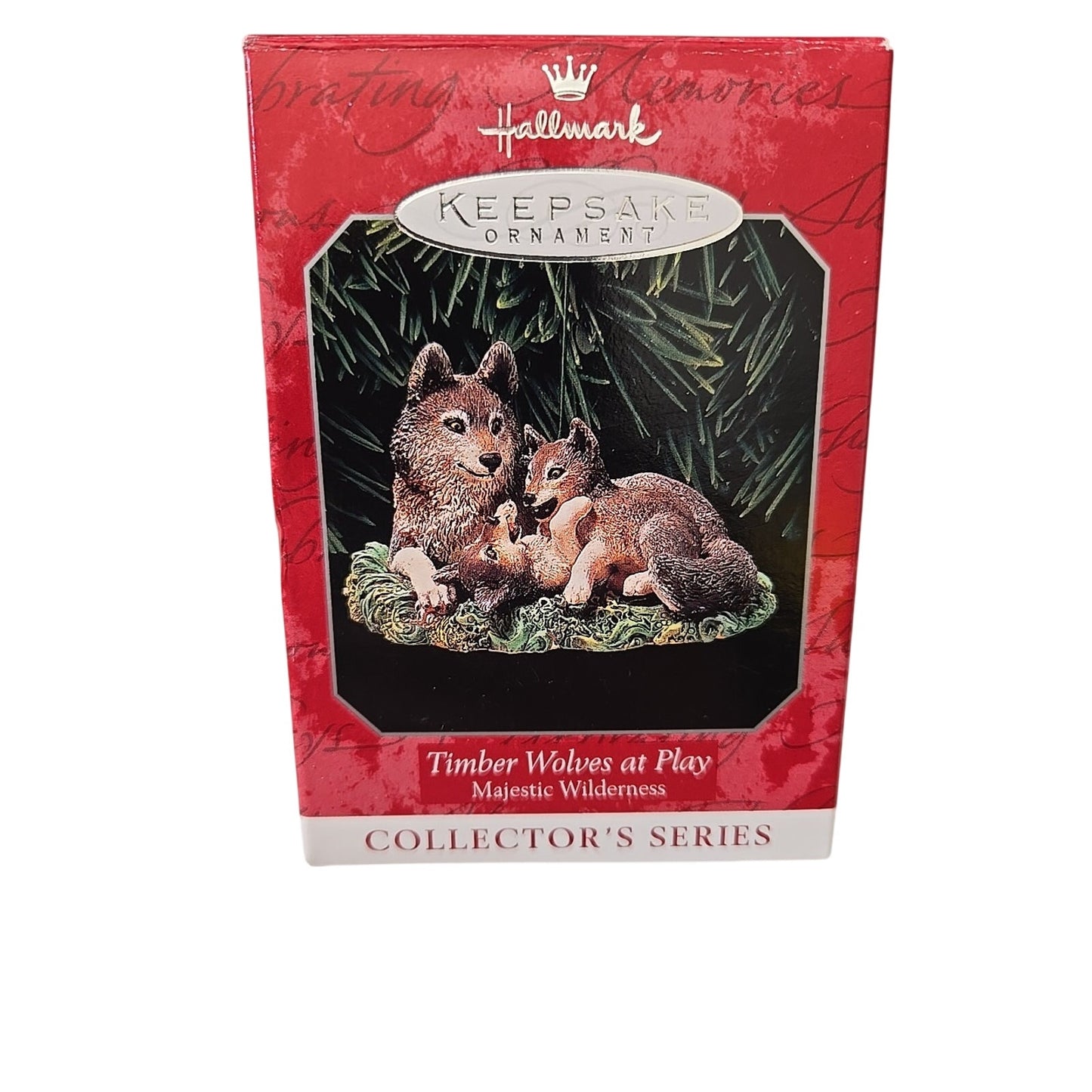 TIMBER WOLVES AT PLAY 1998 Hallmark Ornament #2 Majestic Wilderness Series