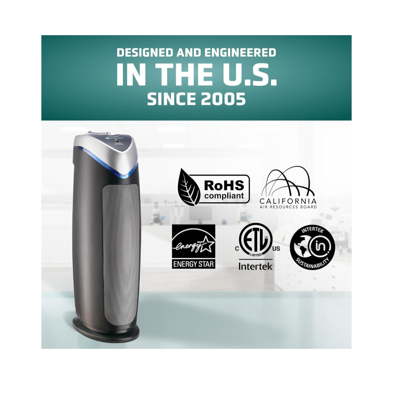 GermGuardian AC4825 4-in-1 Air Purifier w/ HEPA Filter UV-C Sanitizer & Odor Reduction