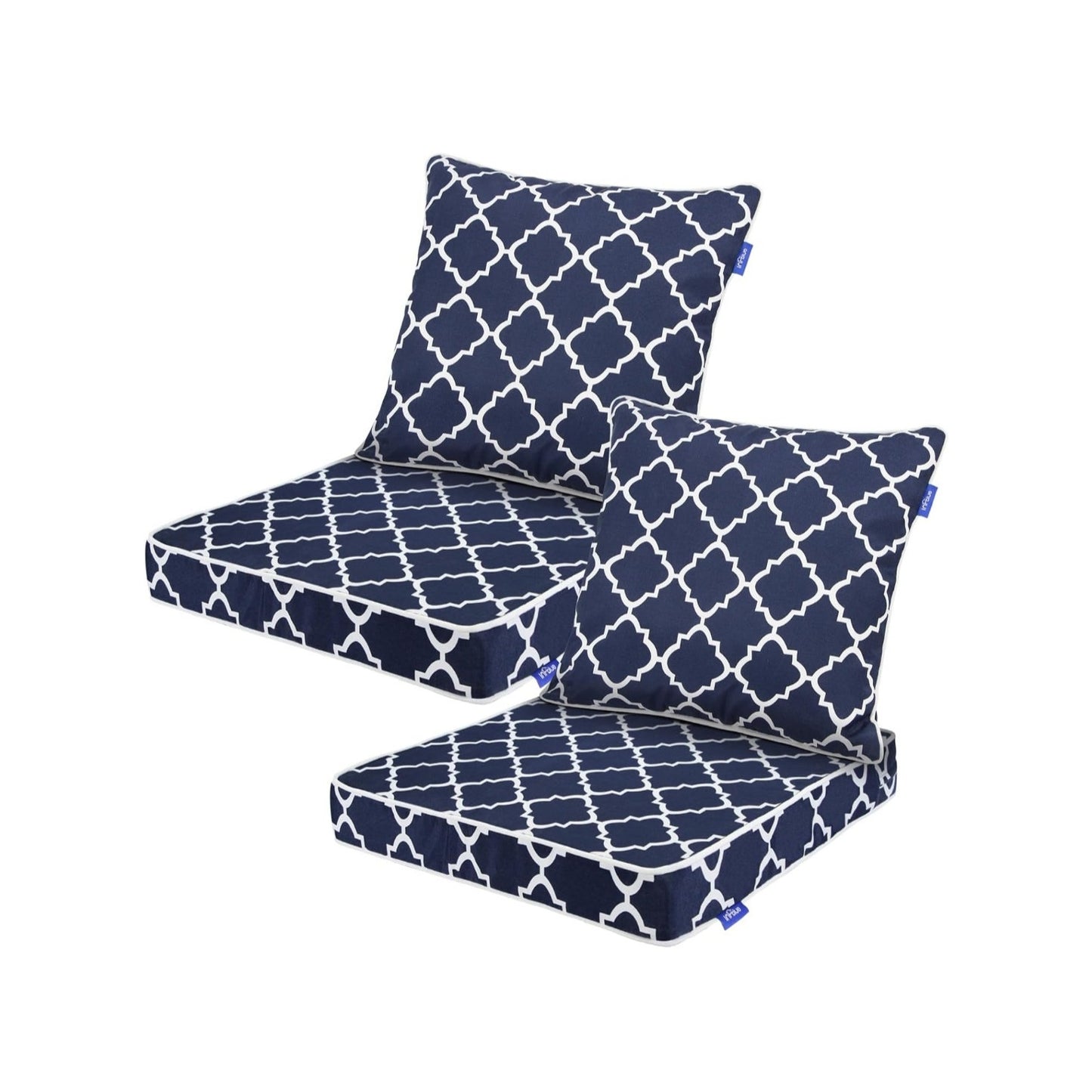 TWO Sets Deep Seat Patio Cushions 22x24 Outdoor Furniture w/ Removeable Cover Fade Resistant