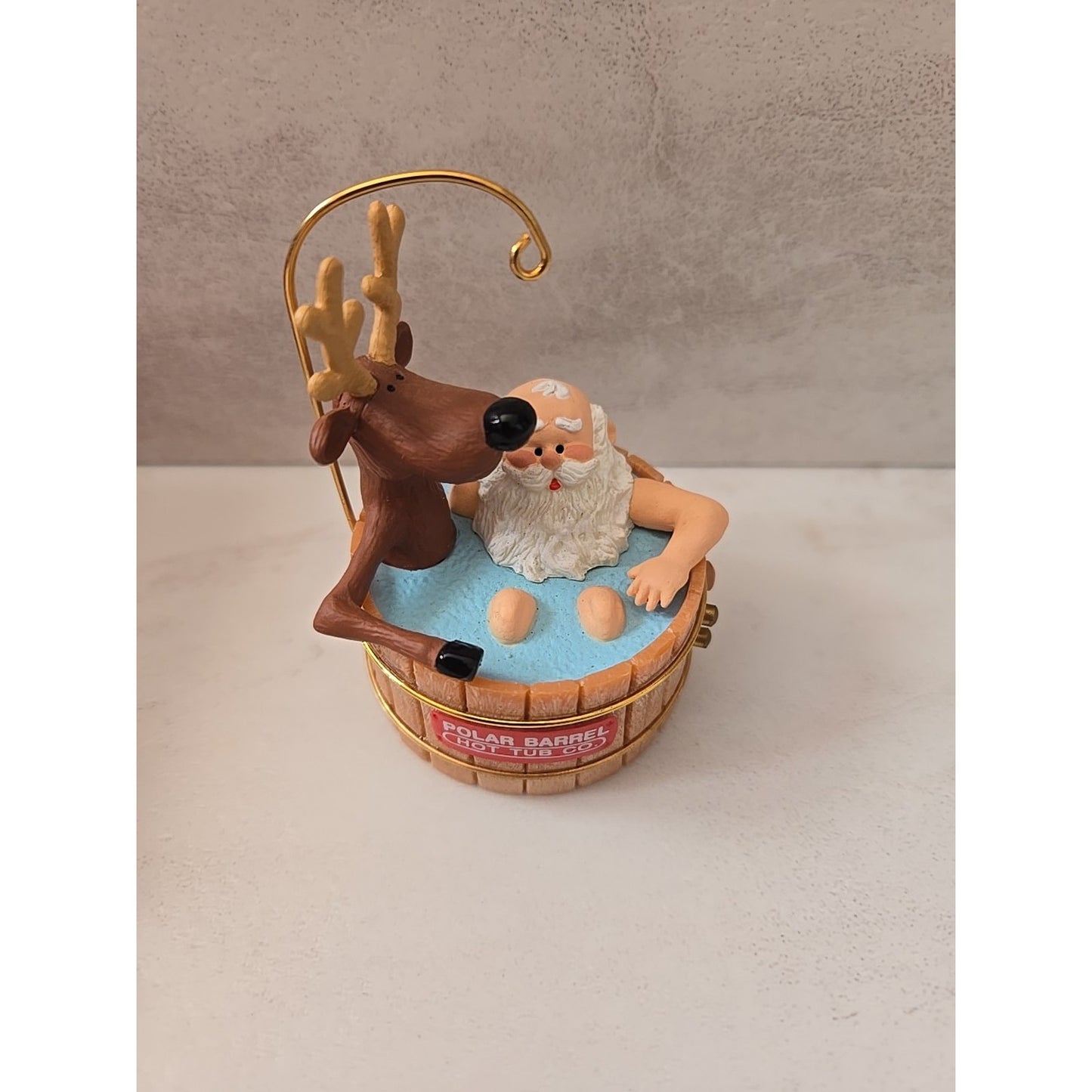 1986 Hallmark Santa's Hot Tub Christmas Ornament