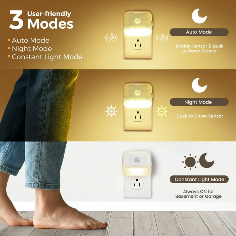 4-Pack Dimmable Motion Sensor LED Night Lights