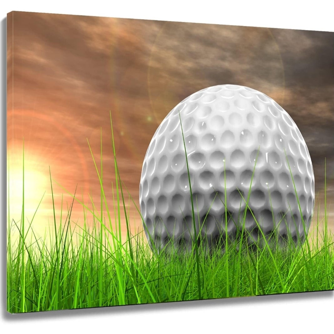 New 16" x 20" Golf Canvas Print w/ Built In Wall Hanger