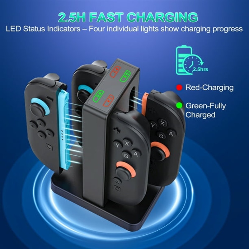 Magnetic Charging Dock for Nintendo Switch 2 Joy-Con Controllers - Dual Charge - LED Indicators - New