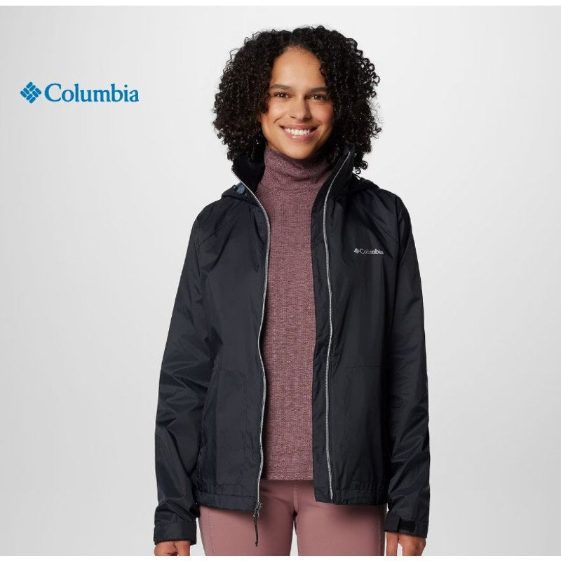 Columbia Women's Switchback™ IV Jacket Rain Size M Medium Black Packable Omni-Shield
