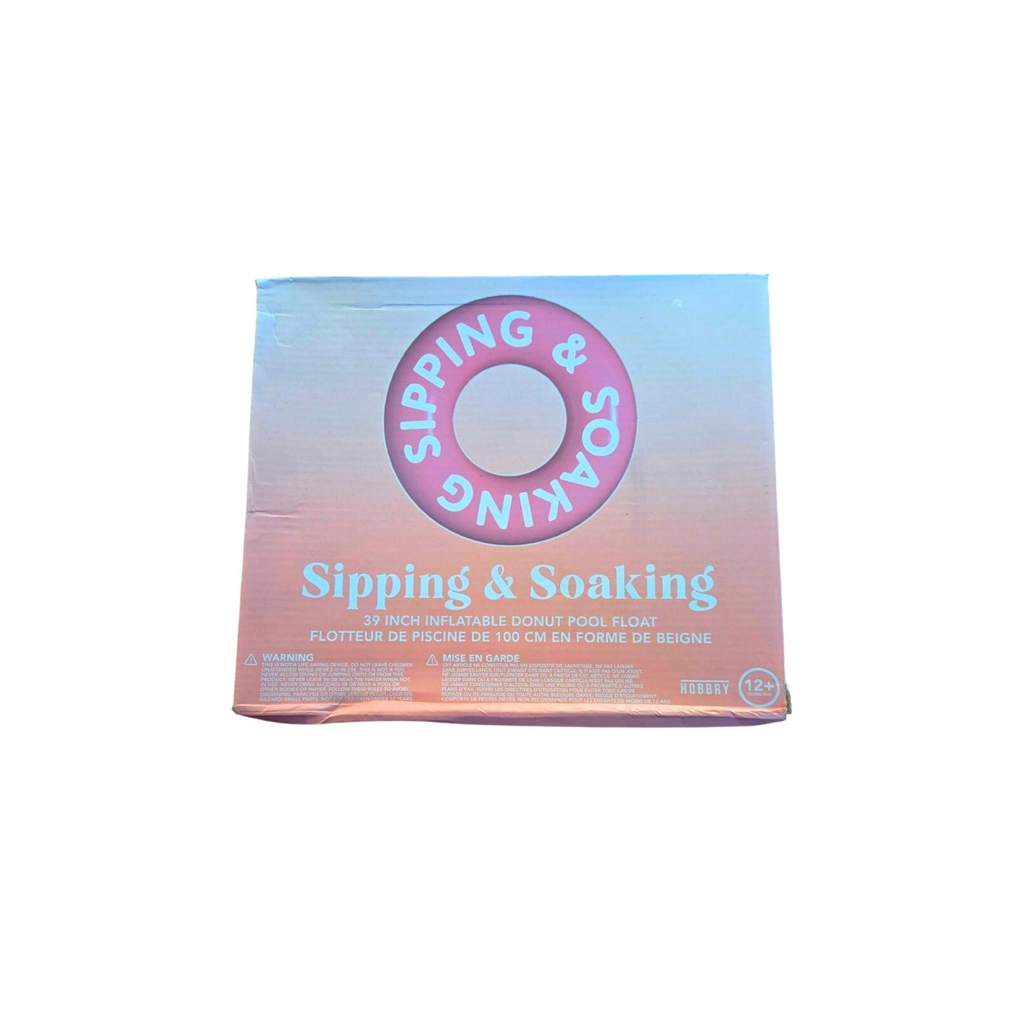 Sipping & Soaking 39" Inflatable Donut Pool Float Ring