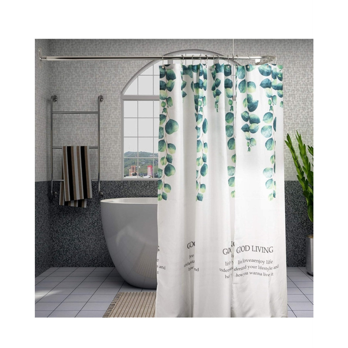 L shaped shower curtain rod