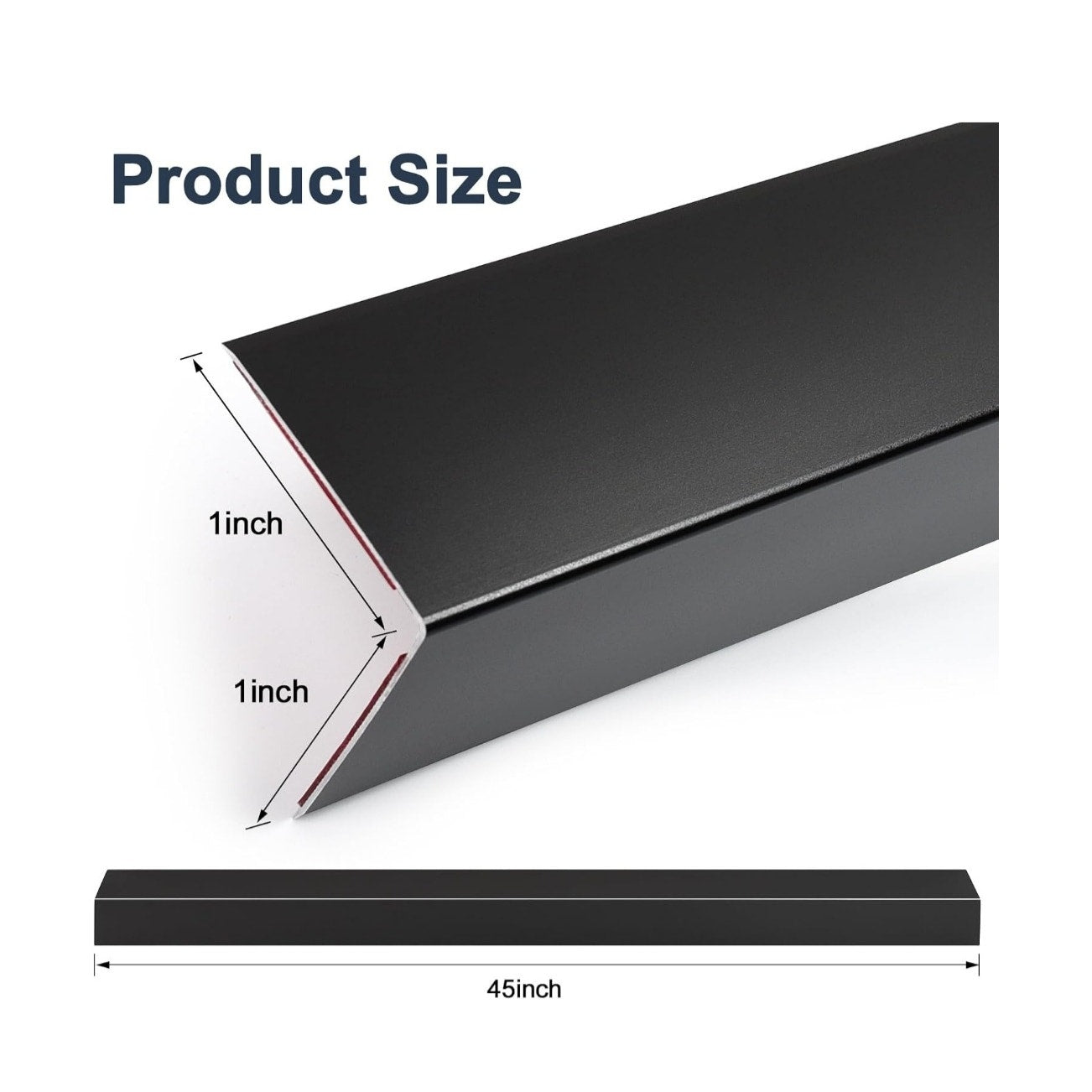 New 45" Black Metal Corner Protectors SET OF 4, Aluminum