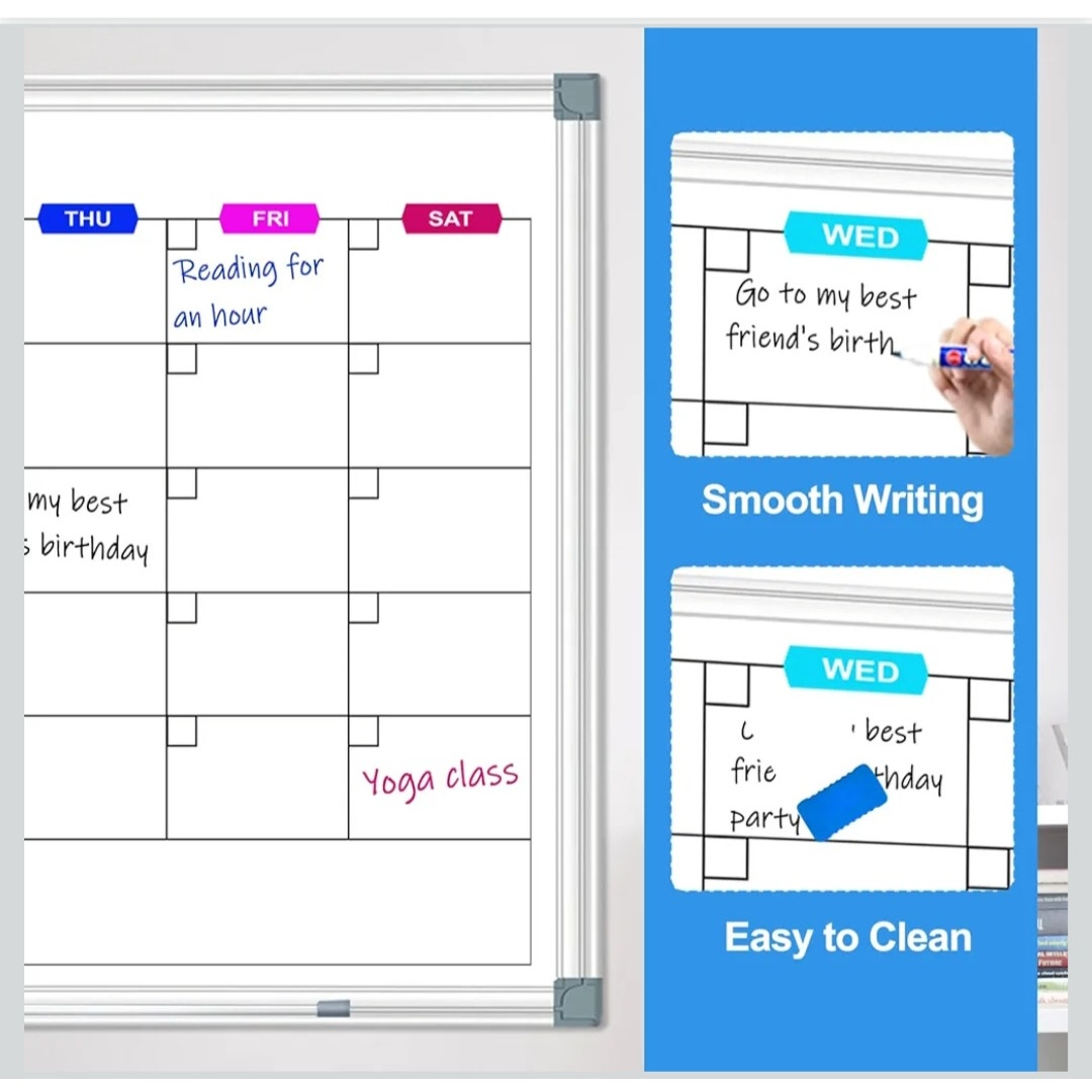New Magnetic 4 Month Calendar Whiteboard 36" x 24" Dry Erase Board
