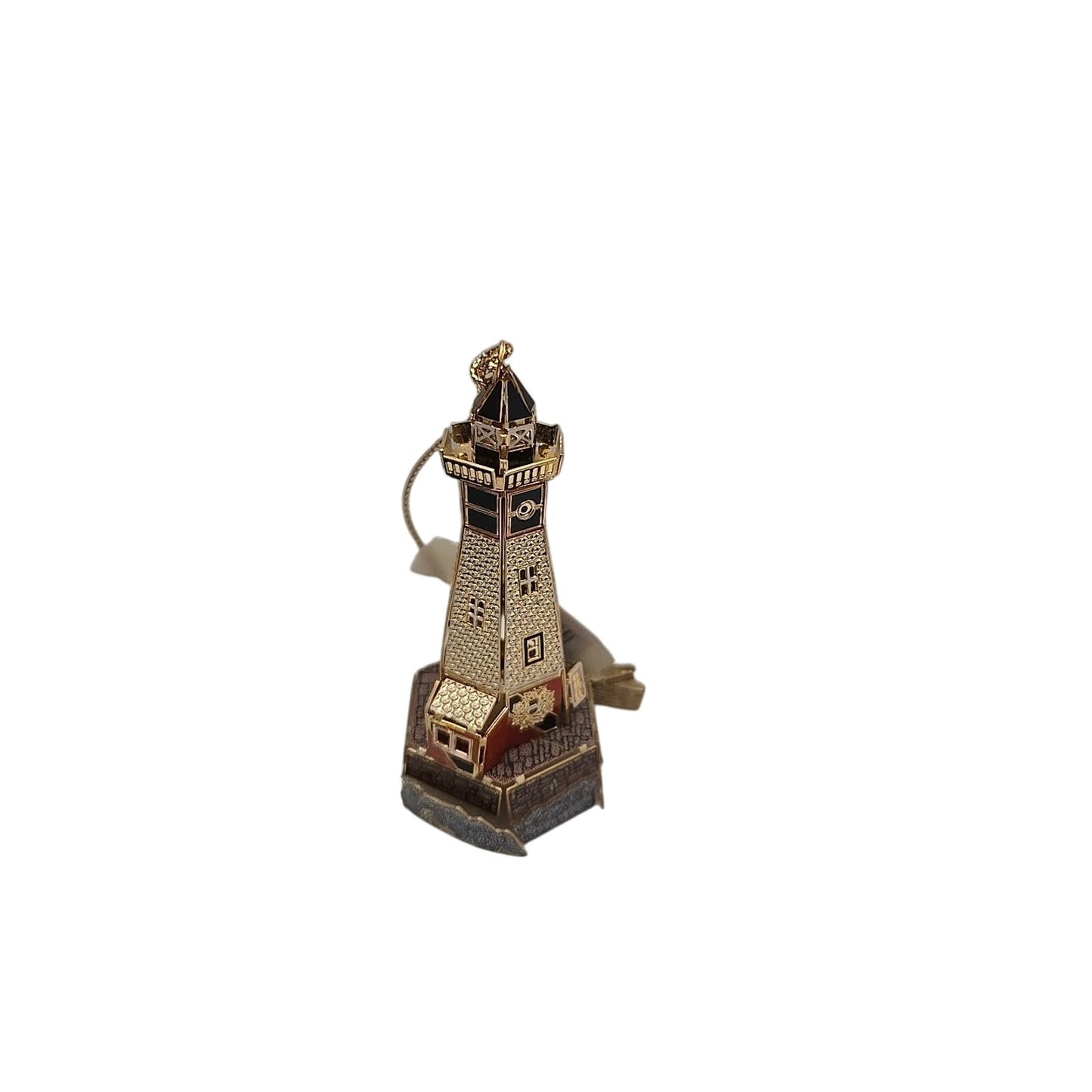 2004 BALDWIN NORTH ATLANTIC LIGHTHOUSE 77145.010 24KT GOLD FINISH BRASS ORNAMENT